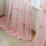 Vintage Prantsuse Voile 1 tk Lillega Tikitud L&auml;bipaistev Kardin - Aasadega R&otilde;ngast&uuml;&uuml;pi Kardin Magamistoa Elutoa Romantilise Erkerakna Kodukaunistuseks 150*270cm