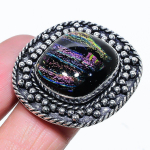 Dicorich Glass Handmade 925 Sterling Silver Jewelry Ring Size 10 m9z43