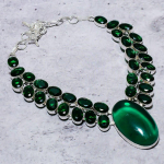 Chrome Diopside Handmade 925 Sterling Silver Jewelry Necklace 18 f4m79