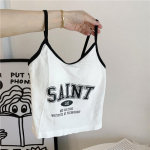 2024 Women's Slim Fit Sweet & Spicy Camisole with Chest Pad and Letter Print - Summer Style. One Size must