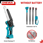 ONEVAN Harjadeta 4500W Pikendatava Varsi Elektriline Kettsaag 8-tolline 2-&uuml;hes K&otilde;rgete Oksade Saag Aia V&otilde;imut&ouml;&ouml;riist 21V 18V Akudele Without Battery