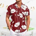 Meeste vabaaja l&uuml;hikeste varrukatega s&auml;rk, slim fit, stiilne meeste havai tr&uuml;kk L armee roheline v&auml;rv