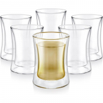 Moodsad isoleeritud T&uuml;rgi teeklaasid - 6 topeltseinalise klaasist teetassi komplekt (6 oz / 177 ml) 6 oz-177 ml puhas