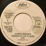 7-tolline plaat GARTH BROOKS - Friends In Low Places 7PRO79216PROMO Capitol Nashvil 1990 USA Folk Kasutatud
