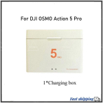 DJI Action 5 Pro jaoks 2100mAh laetav liitiumioonaku, kahekohaline akulaadija hoiukarp Action 5 Pro kaameratarviku jaoks