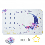 Kuukujuline kahepoolne flanell beebi verstaposti fotograafia tekk 75x100cm