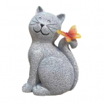 Kassi kuju p&auml;ikesevalgustusega veekindel aia kassipoja skulptuur valgustatud kassipoja kuju v&auml;listingimustes maastikuvalgustus terrassi hoovi kaunistamiseks B