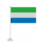 Drapeau Ventouse - Mitmev&auml;rviline - Sierra Leone - 14 x 21 cm - Pol&uuml;ester - Impression Recto/Verso