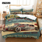 Multikas spordiauto voodipesukomplekt Tekikoti komplekt 3D voodipesu Digitaalne tr&uuml;kk Voodipesu Kuninganna suurusega voodipesukomplekt Moodne disain EU single(135x200cm)