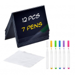 12 tk Mini tahvelsilt markeritega, kuivkustutatav lauatahvel, korduvkasutatav kustutatav pulmapeo &uuml;rituste buffet toidu silditahvel