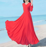 Suvemood Uus Korea Lihtne Elegantne Keskmise Pikkusega Sifonkleit &Uuml;hev&auml;rviline V-kaelusega V&ouml;&ouml;kohalt Lukuga Paigaldatud Liblikavarrukatega Kleit XXL roheline