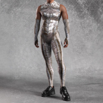 Unisex k&uuml;berpunk 3D digitaalne printimine Halloweeni peo rollim&auml;nguriietus Naiste meeste cosplay kost&uuml;&uuml;m karnevali kombinesoon XXXL gray