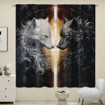 2 t&uuml;kki mustvalge hundiprindiga kardinaid, tunneliga kardinad 30*65, magamistuba ja elutuba, , kodukaunistus 29Wx64L(75x166CM)x2 gray