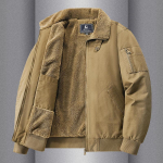 S&uuml;gis- ja talve meeste sametist puuvillase polsterdusega riided paksendatud ja soojad lahtise rev&auml;&auml;riga puuvillasest t&ouml;&ouml;jakk vabaaja lambavill M khaki