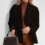 Vintage Pruun Bleiser Naiste Suede Nahkjakk S&uuml;gis Mood &Uuml;herealine Rev&auml;&auml;riga Lahtised Mantlid T&auml;nav Kontoridaam Pealisr&otilde;ivad XXXL