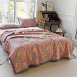 Kahekihiline puuvillane marlpleed &ndash; pikkade kiududega puuvillane uinakuks ja voodikatteks 230*250 Single Towel Blanket