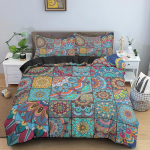 Mandala tekikotikomplekt Boheemlaslik voodipesukomplekt Pehme tekikott 1/2 padjap&uuml;&uuml;riga Tepitud kate Magamistuba King Queen suurused 70x133cm