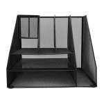 Kontorilaua Korraldaja Must Metallv&otilde;rk 3-korruseline Paberite Sahtel 2 Pliiatsihoidjat ja Failikorraldaja