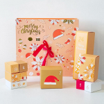 Isetehtud advendikalender j&otilde;ulude tagasivaatamise kalendrid 24 pappist aardekarbiga j&otilde;ulud t&uuml;hi tagasivaatamise kalender kollane