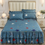 Korea stiilis tepitud pitsist printsess voodiseelik &ndash; paksendatud siidist harjatud tolmukindel voodikate 120*200cm Quilted Bed Skirt