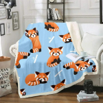 Punase Panda Tekk Soe Hubane Punane Panda Flanellist Visketekk Voodi, Diivani, Reisi, Elutoa jaoks Teismelistele T&auml;iskasvanutele, Punase Panda S&otilde;bra Kingitused 75x90CM30x35inch