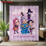 1 tk K-Pop deemonik&uuml;tid prindiga veekindel du&scaron;i-vannitoa vahesein privaatsuse rippkardin 12 konksuga lihtne paigaldus 90x180cm