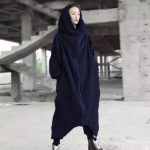 S&uuml;gis-talvine uus pika kapuutsiga fliisvoodriga kampsun 5XL tumesinine v&auml;rv