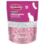 Liti&egrave;re parfum&eacute;e - Inodorina - Parfum rose - 5 litres - Absorbant - Dimensions 24x11x38 cm - Poids 2 kg - Multicolore