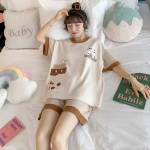 2 TK/Komplekt Suur Suurus T&uuml;druk Korea Versioon L&uuml;hikeste Varrukatega Pidžaama &Otilde;pilane Printsess Tuul Magus Kawaii Naiste &Ouml;&ouml;riided Koduriietus M