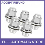 FIVE Wheel Lug Nuts M12 x 1.5 Tire Lugnuts Silver Tone for Jaguar XF