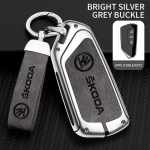 Zinc alloy high-end key case suitable for Skoda Octavia A8 MK4 MK8 car key cover 2024  car key shell accessories