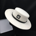 Talvised luksuslikud mustad valged villased Fedora k&uuml;barad naistele mood pidulikud pulmad meeste kirikum&uuml;ts Panama vildist dž&auml;ssim&uuml;tsid 56-58cm valge