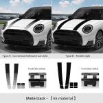 Auto mootorikatte vin&uuml;&uuml;lpagasiruumi kleebised Mini Cooperile F56 F60 F55 F54 R56 R60 F65 F66 U25 J01 Countryman Autotarvikud Type A matt must v&auml;rv
