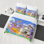 M-Minecraft 100% Pol&uuml;ester Anime Tr&uuml;kitud Voodipesu Komplekt Tekikate Kuninganna Puuvillane Armas Tr&uuml;kitud Multikas Tekikate EU Single(135*200cm)3pcs