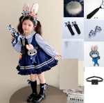 Film Zootopia Cosplay Judy J&auml;nes Ametnik Nick Wilde Lolita Printsessi Kleit Lastekleidid Uus Kleit S&uuml;nnip&auml;evakleit 120for 110-120CM white
