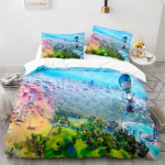 Fortnite Voodipesu Komplekt Tekikate M&auml;ng Cosplay Magamistuba Voodikate Voodipesu Anime Multikas Padjap&uuml;&uuml;r Toa Kaunistus J&otilde;ulukink EU Single(135*200cm)3pcs