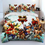 Street Fighter Retro M&auml;ngija Voodipesu Komplekt &Uuml;he Twin T&auml;is Queen King Suuruses Pol&uuml;ester Tekikott Tekk Tekikoti Komplekt AU Single(140*210cm)3pcs
