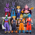 8 tk/komplekt Anime Dragon Ball Z Son Goku Trunks Beerus Majin Buu tegevuskuju Vegeta Piccolo Son Gohan Super Saiyan mudelnukk m&auml;nguasi
