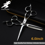 6,0-tolline Jaapan, Mizutani mudel, Freelander, juuksek&auml;&auml;rid, juuksek&auml;&auml;rid, lamedad k&auml;&auml;rid, tuka k&auml;&auml;rid, sakilised k&auml;&auml;rid large circle handle flat scissors