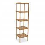 Armoire &Eacute;tag&egrave;re de salle de bain Louis - 140 x 33 x 34 cm - &Eacute;tag&egrave;res pour l'organisation 5 &eacute;tag&egrave;res en Bambou - Marron - Versa pruun