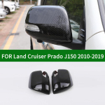 For Toyota Land Cruiser Prado J150 FJ150 2010- car Rearview mirror cover trim, carbon fibre Side Turn Signal Mirror Covers black
