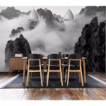 Fototapeet 3d Taust Seinamaal Mustvalge Pilv M&auml;emaastik Elutuba Magamistuba Seinamaal 200 cm(W) x 140 cm(H)