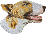 Bull Terrier, Bully - dog-shaped patch, embroidered patch, unique decoration for Art-Dog backpack kirjud v&auml;rv