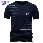 Reebok 2026 Suvi Uus Stiil Tikitud Puuvillane Meeste L&uuml;hikeste Varrukatega Villane T-s&auml;rk Vabaaja &Uuml;mmarguse Kaelusega Kootud T-s&auml;rk S tumesinine v&auml;rv