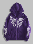 Meeste gooti prinditud kapuutsikad Vabaaja pikak&auml;elised meeste lukuga kapuutsikad Y2K pikak&auml;elised dressipluusid Pullover top L
