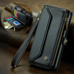 CaseMe Ristkorraldaja Rahakott &Uuml;mbris Samsung Galaxy S26/S26+/S26 Ultra jaoks T&otilde;mblukuga Randmepael Mitmefunktsiooniline Klapp PU Nahast Kaardihoidja Kate Kaitsvad Nahad For Samsung Galaxy S26 Ultra must