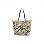 Versace Jeans Couture Ikooniline Barokk Prindi Logo Kandekott Naiste Kandekotid Must Valge Kuldne 73VA4BZ1-ZS495-G89 Basic Set (Bag+Dust Bag)