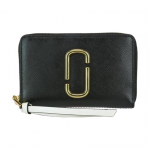 Marc Jacobs kuldne logo t&otilde;mblukuga nahast rahakott Unisex rahakott Must M0013354-978 Basic Set (Bag+Dust Bag)
