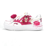 Li Ning LiNing X Disney Slip Resistant, Abrasion Resistant, Breathable Low top Skateboard Shoes Women's White Pink AGCT382-1(Team405-) 40