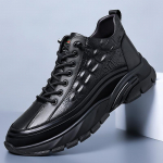 Ehtne nahk Meeste t&ouml;&ouml;jalatsid paeltega V&auml;lisspordi libisemiskindlad k&otilde;rged matkajalatsid meestele mustad Jalatsid meessoost tossud 6.5 must